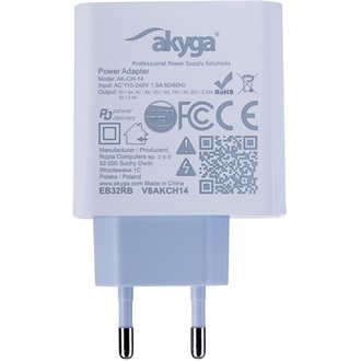 Akyga AK-CH-14 45W univerzális hálózati töltő adapter fehér (QC3.0)