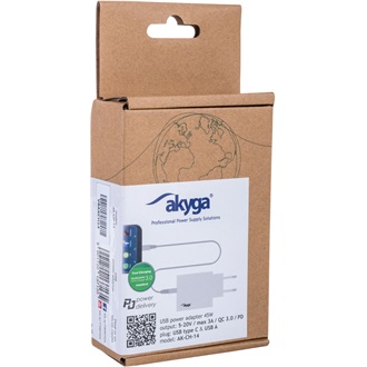 Akyga AK-CH-14 45W univerzális hálózati töltő adapter fehér (QC3.0)