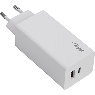 Akyga AK-CH-20 100W univerzális hálózati töltő adapter fehér (GaN; QC3.0)
