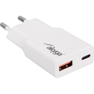Akyga AK-CH-27 GaN 30W univerzális hálózati töltő adapter fehér (QC3.0)