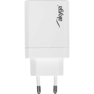 Akyga AK-CH-30 GaN 65W univerzális hálózati töltő adapter fehér (QC3.0)