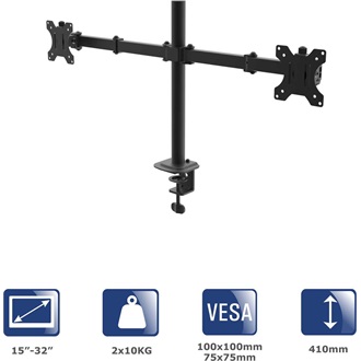 Akyga AK-MB-02 Dual Monitor Arm 15"-32" monitor tartó asztalra fekete