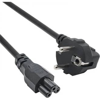 Akyga AK-NB-08C Cloverleaf villásdugó CEE 7/7 (EU) -> C5 M/F tápkábel 1m fekete