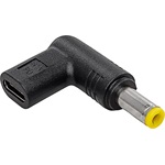 Akyga USB-C -> DC 5,5 x 2,5 mm F/M töltő adapter fekete 90°