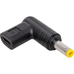 Akyga USB-C -> DC 4,8 x 1,7mm F/M töltő adapter fekete 90°