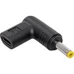Akyga USB-C -> DC 4,0 x 1,7mm F/M töltő adapter fekete 90°, Lenovo
