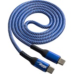 Akyga AK-USB-37 USB-C -> USB-C M/M adatkábel 1m kék-fehér (braided)