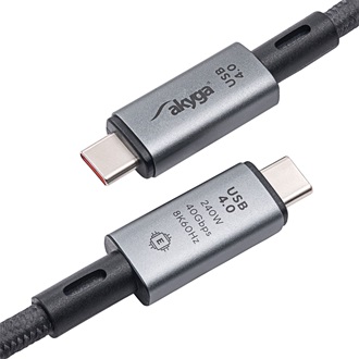 Akyga AK-USB-45 USB4 -> USB4 M/M adatkábel 1m szürke
