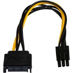 Akyga AK-CA-30 SATA Power -> Power 6pin M/F adapter 0.15m fekete