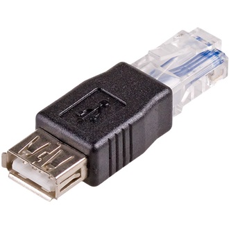 Akyga AK-AD-27 USB-A 2.0 -> RJ45 F/M adapter fekete