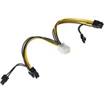 Akyga Power 6+2pin PCIe 2db Power 8pin PCI-E M/F adapter 0.2m