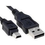 Akyga AK-USB-03 USB-A 2.0 -> USB-B 2.0 mini 5pin M/M adatkábel 1.8m fekete