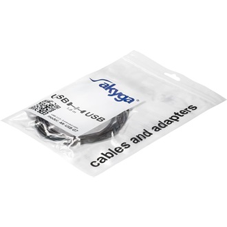 Akyga AK-USB-07 USB-A 2.0 -> USB-A 2.0 M/F hosszabbító 1.8m fekete