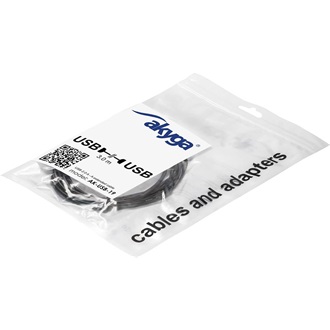 Akyga AK-USB-19 USB-A 2.0 -> USB-A 2.0 M/F adatkábel hosszabbító 3m fekete