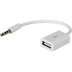 Akyga AK-AD-24 Jack stereo 3,5mm (4pin) -> USB-A 2.0 M/F adapter 0.15m fehér