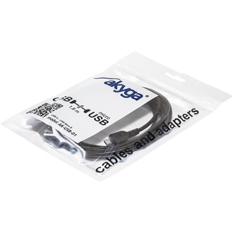 Akyga AK-USB-01 USB-A 2.0 -> USB-B 2.0 micro M/M adatkábel 1.5m fekete