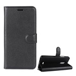 Alcatel 3C Gigapack tok álló, bőr hatású FLIP, prémium, FEKETE