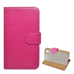 Alcatel Idol 4 Gigapack tok álló, bőr hatású FLIP, asztali tartó, RÓZSASZÍN