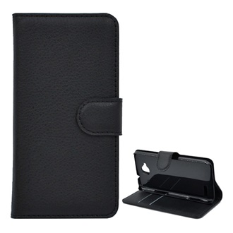 Alcatel Idol Mini Gigapack tok álló, bőr hatású FLIP, prémium, FEKETE