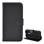 Alcatel Pixi 3 4.5 Gigapack tok álló, bőr hatású FLIP, prémium, FEKETE