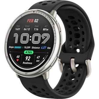 Amazfit Active 2 fekete szilikon szíjas okosóra