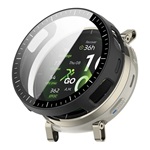 Amazfit Active 3 Premium GIGAPACK Műanyag keret BUMPER, ütésállóság + kijelzővédő üveg, FEKETE