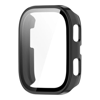 Amazfit Bip 6 GIGAPACK Műanyag keret BUMPER, ütésállóság + kijelzővédő üveg, FEKETE
