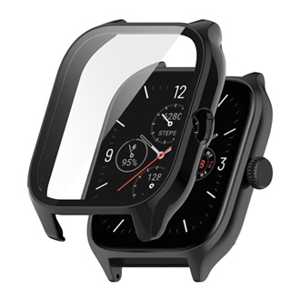 Amazfit GTS 4 Gigapack Műanyag keret ütésálló + kijelzővédő üveg FEKETE