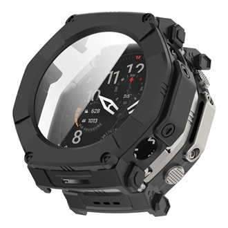 Amazfit T-Rex Ultra 2 GIGAPACK Műanyag keret BUMPER, ütésállóság + kijelzővédő üveg, FEKETE
