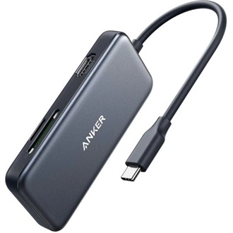 Anker Eufy PowerExpand 5-portos USB-C USB3.0 HDMI hub szürke (microSD+SD)