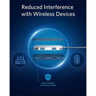 Anker Eufy PowerExpand 5-portos USB-C USB3.0 HDMI hub szürke (microSD+SD)