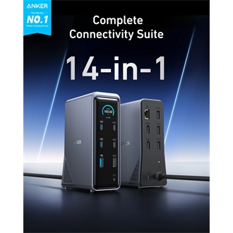 Anker Eufy Prime Dual Display 14-port 160W USB-C dokkoló szürke