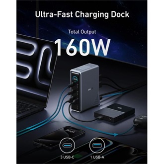 Anker Eufy Prime Dual Display 14-port 160W USB-C dokkoló szürke