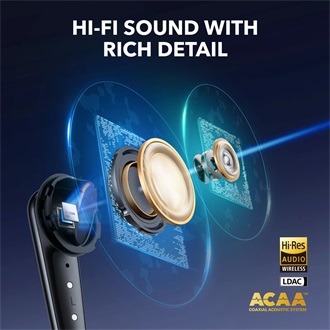 Anker Eufy Soundcore Liberty 4 Pro True Wireless vízálló fülhallgató headset fekete