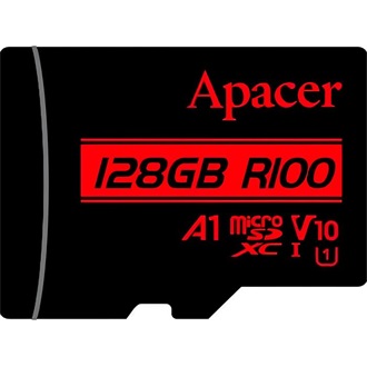 Apacer 128GB (+adapter) UHS-1 Class10 U1 V10 A1 microSDXC memóriakártya BOX fekete