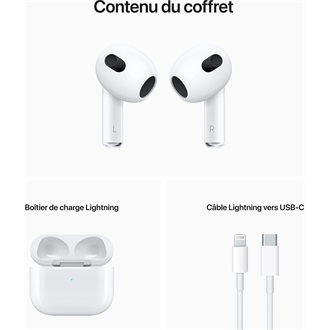 Apple AirPods 3 True Wireless Lightning Case vízálló fülhallgató headset fehér