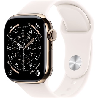 Apple Watch (42mm) Gold Titanium cellular okosóra arany + Light Blush Sport Band - S/M