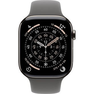 Apple Watch (42mm) Natural Titanium cellular okosóra ezüst + Stone Grey Sport Band - S/M