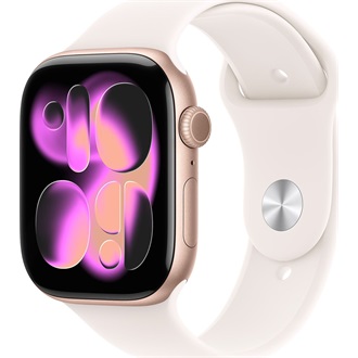 Apple Watch (42mm) Rose Gold Aluminium cellular okosóra rózsaszín-arany + Light Blush Sport Band - S/M