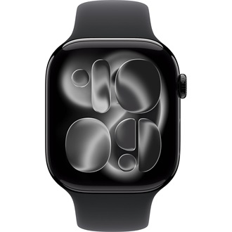 Apple Watch (46mm) Jet Black Aluminium cellular okosóra fekete + Black Sport Band - S/M