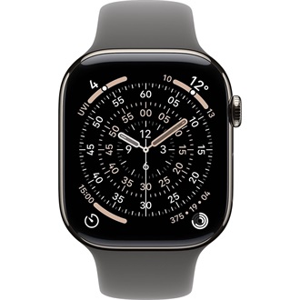 Apple Watch (46mm) Natural Titanium cellular okosóra ezüst + Stone Grey Sport Band - S/M