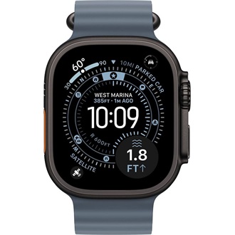 Apple Watch 49mm Band:  Anchor Blue Ocean Band - Black Titanium Finish okosóra szíj kék