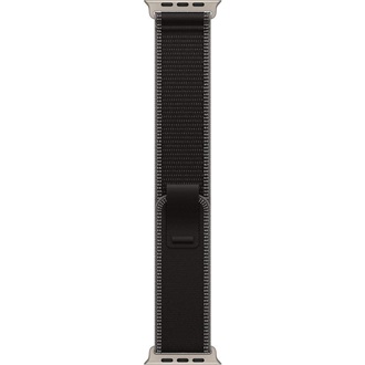 Apple Watch 49mm Loop:  Black/Charcoal Trail Loop - M/L - Natural Titanium Finish okosóra szíj fekete-szürke