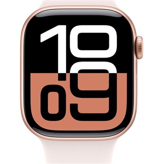 Apple Watch S10 GPS (42mm) Rose Gold Alu Case with Light Blush Sport Band - M/L okosóra rózsaszín-arany