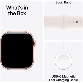 Apple Watch S10 GPS (42mm) Rose Gold Alu Case with Light Blush Sport Band - M/L okosóra rózsaszín-arany
