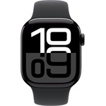 Apple Watch S10 GPS (42mm) kozmoszfekete alumínium tok, fekete sportszíj (M/L) okosóra