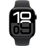 Apple Watch S10 GPS (42mm) kozmoszfekete alumínium tok, fekete sportszíj (S/M) okosóra
