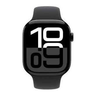 Apple Watch S10 GPS (42mm) kozmoszfekete alumínium tok, fekete sportszíj (S/M) okosóra