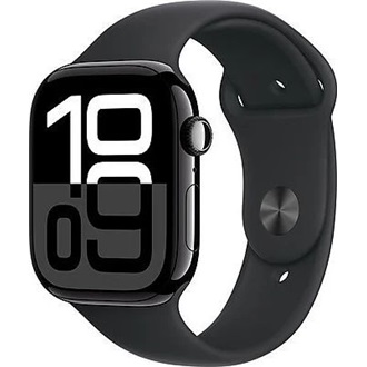 Apple Watch S10 GPS (42mm) kozmoszfekete alumínium tok, fekete sportszíj (S/M) okosóra