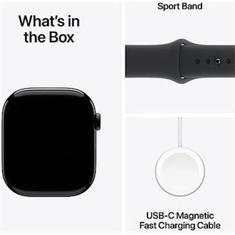 Apple Watch S10 GPS (42mm) kozmoszfekete alumínium tok, fekete sportszíj (S/M) okosóra